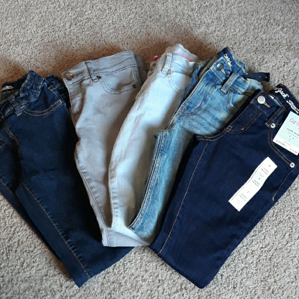 Girl Jeans Bundle 5 Pairs - Size 6x/7,  7 , and 6